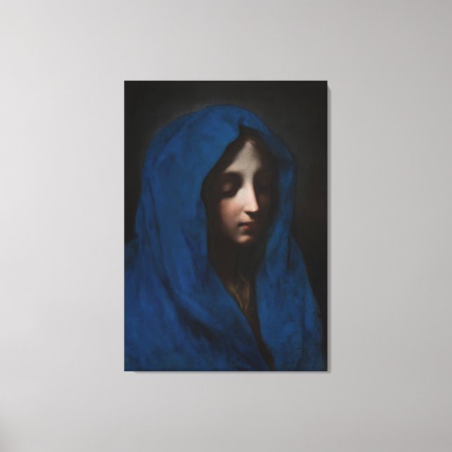 Carlo Dolci (1616-1687) - Blaue Madonna Leinwanddruck (Vorderseite)