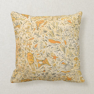 Carlos Abstrakt Gold Black and Yellow Dee Flouton Kissen