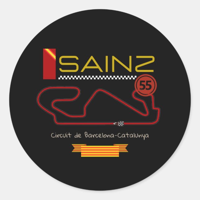 CARLOS SAINZ, Formel 1, ferrari Runder Aufkleber (Vorderseite)