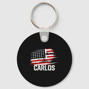 Carlos Usa Flag Personalisiert 4. Juli Carlos Schlüsselanhänger