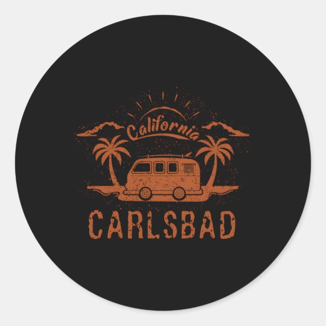 Carlsbad Ca California Surfstrand Runder Aufkleber (Vorderseite)