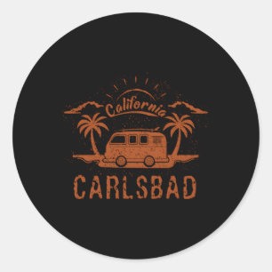 Carlsbad Ca California Surfstrand Runder Aufkleber