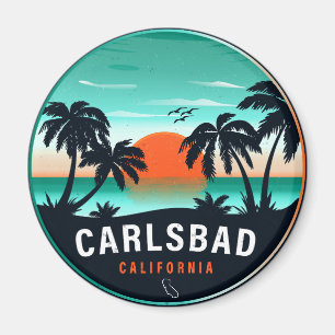 Carlsbad California Retro Sunset Souvenirs 80er Magnet