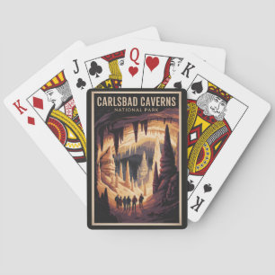 Carlsbad Caverns Nationalpark Illustration Reise Spielkarten
