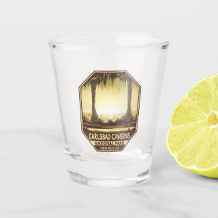Carlsbad Caverns Nationalpark Retro Emblem Schnapsglas