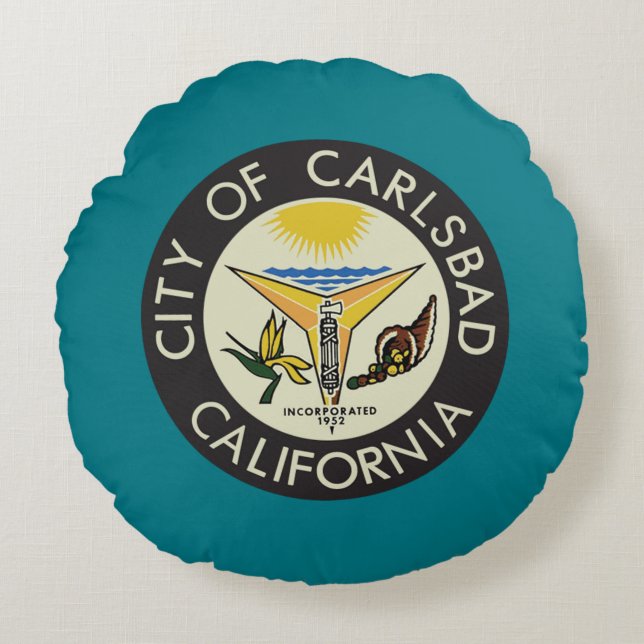 Carlsbad, Kalifornien Rundes Kissen (Vorderseite)