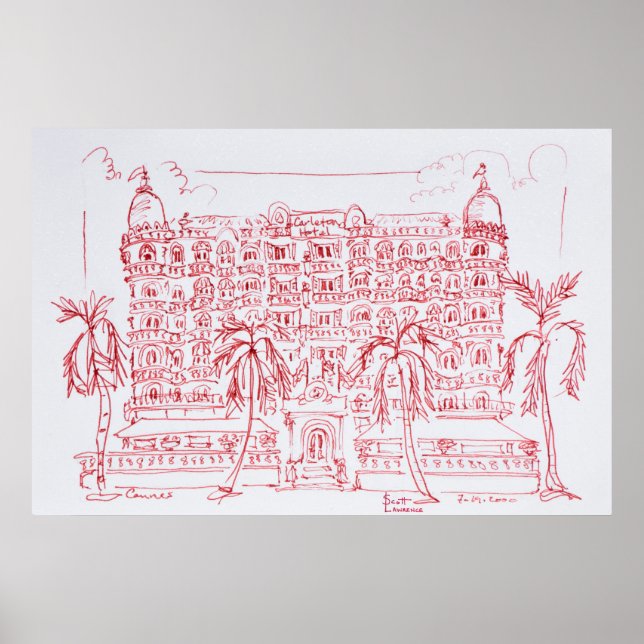 Carlton Hotel, Cannes, Frankreich Poster (Vorne)