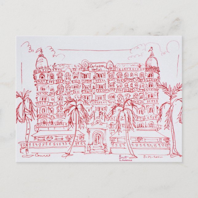 Carlton Hotel, Cannes, Frankreich Postkarte (Vorderseite)