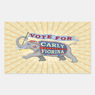 Carly Fiorina Präsident 2016 Republikanischer Elef Rechteckiger Aufkleber