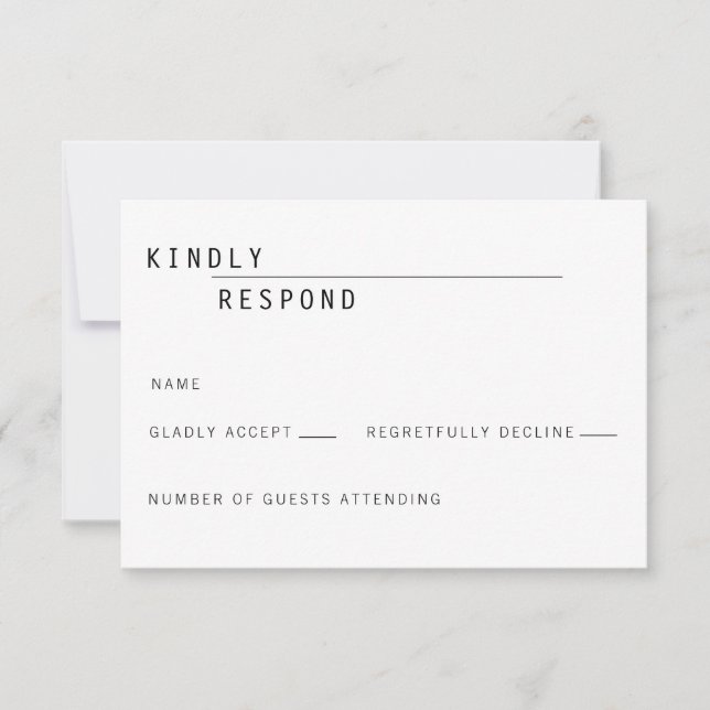 Carly Modern RSVP Card Einladung (Vorderseite)