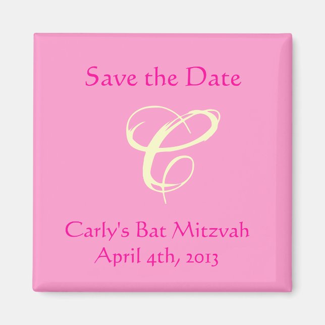 Carly Rebecca Bat Mitzvah Save the Date Magnet (Vorne)