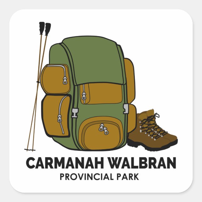 Carmanah Walbran Provincial Park Backpack Quadratischer Aufkleber (Vorderseite)