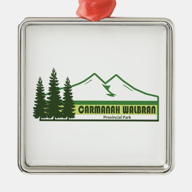 Carmanah Walbran Provinzpark Grüne Streifen Ornament Aus Metall (Vorne)