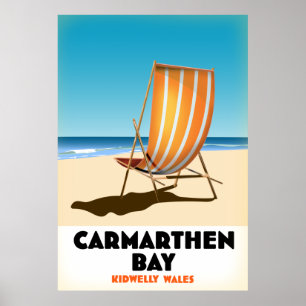Carmarthen Bay Kidwelly Wales Seaside Poster