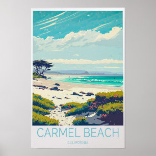Carmel Beach California Reiseplakat Poster