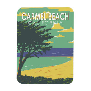Carmel Beach Kalifornien Reise Kunst Vintage Magnet