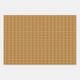 Carmel Brown Plaid Classic Pattern Geschenkpapier Set