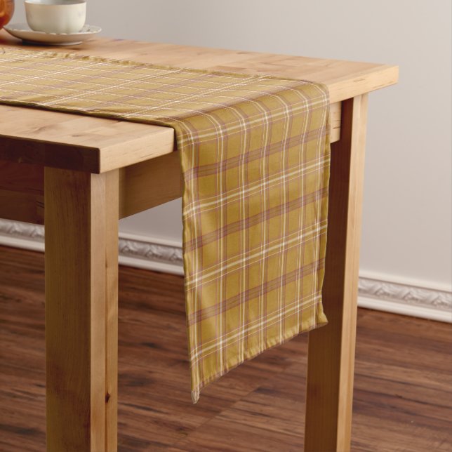 Carmel Brown Plaid Classic Pattern Table Runner Kurzer Tischläufer (Beispiel)