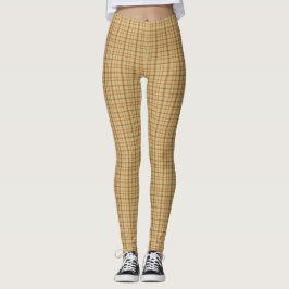 Carmel-Burgunder-Karo-Klassiker-Muster Leggings