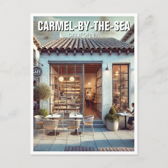 Carmel by Sea Cafe California Postkarte (Vorderseite)