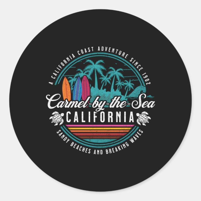 Carmel by Sea California Sandy Beaches Breakfast Runder Aufkleber (Vorderseite)