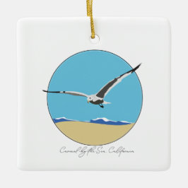 Carmel by Sea California Sea Gull over Beach Keramikornament
