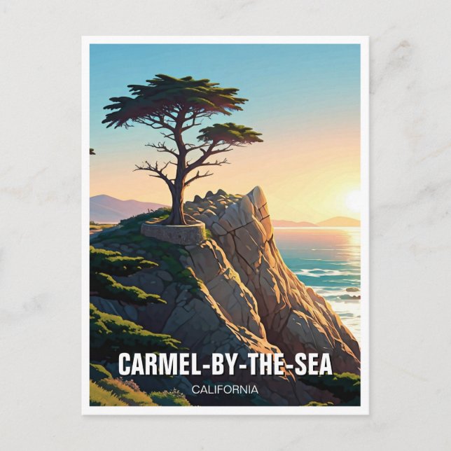Carmel-by-the-sea-Allone-Zypresse Postkarte (Vorderseite)