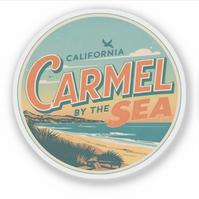 Carmel by the sea beach california pacific coast aufkleber (Vorderseite)