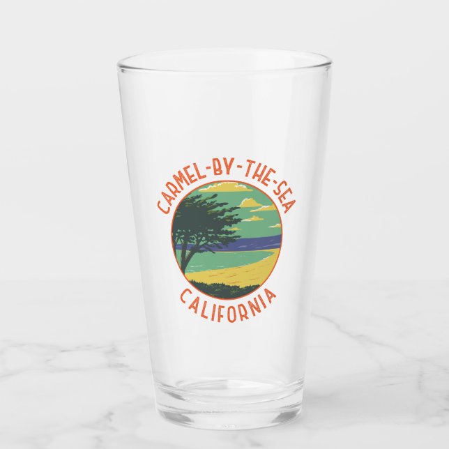 Carmel-by-the-Sea California Retro gestört Glas (Vorderseite)