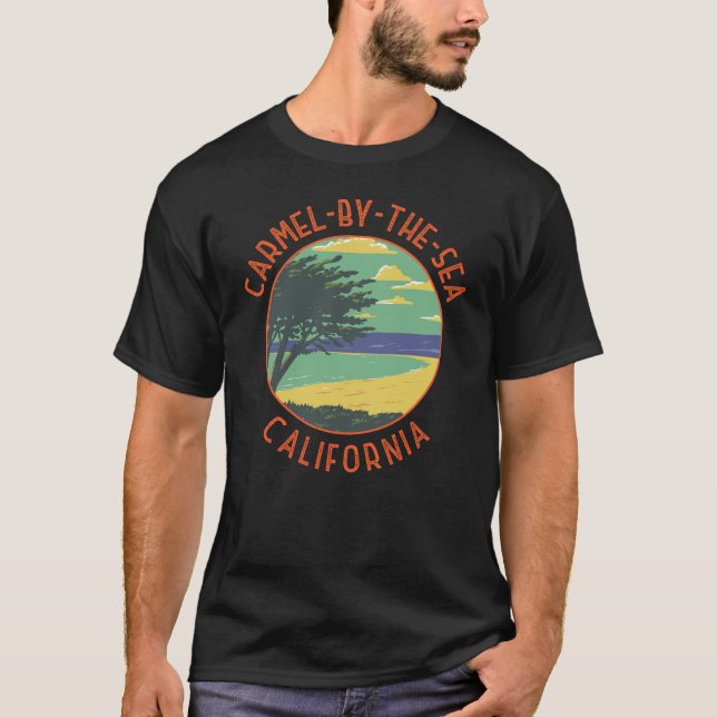 Carmel-by-the-Sea California Retro gestört T-Shirt (Vorderseite)