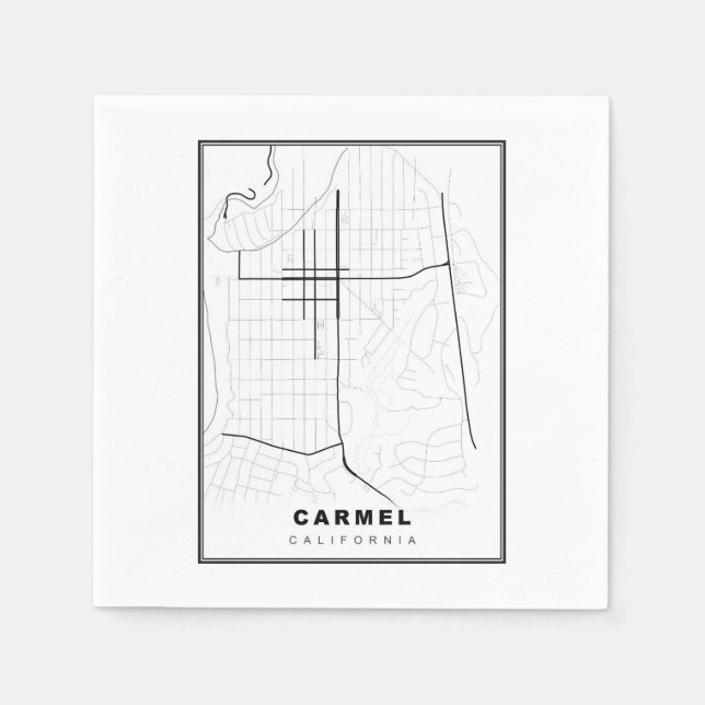 Carmel-by-the-Sea-Karte Serviette (Vorderseite)