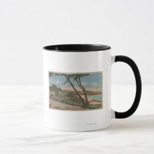 Carmel, CA - Häuser entlang der Ufer-Ansicht Tasse