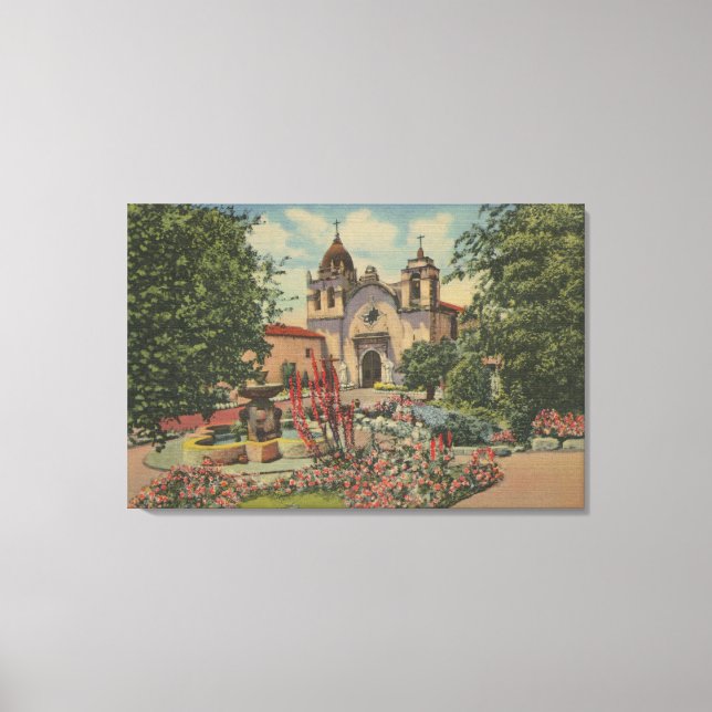 Carmel, CA - Mission San Carlos De Borromeo Leinwanddruck (Vorderseite)