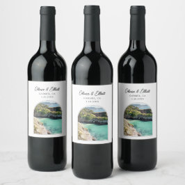 Carmel California Gastgeschenk Hochzeit Weinetikett