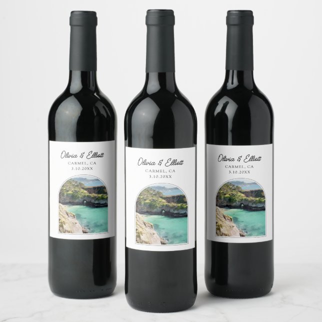 Carmel California Gastgeschenk Hochzeit Weinetikett (Flaschen)
