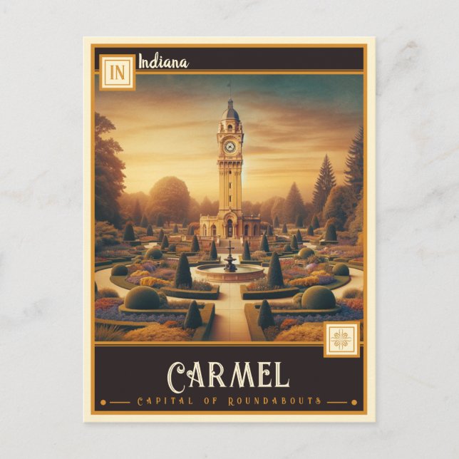 Carmel, Indiana | VINTAG Postkarte (Vorderseite)
