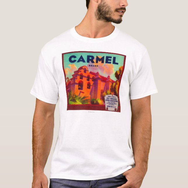 Carmel orange LabelEast Hochländer, CA T-Shirt (Vorderseite)