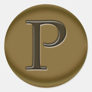 Carmel P Monogram Runder Aufkleber