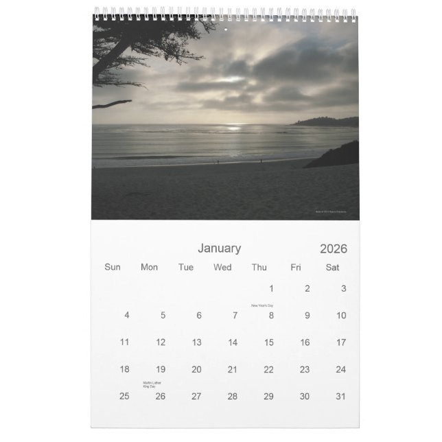 Carmel par le calendrier de la mer 2012 (Jan 2026)