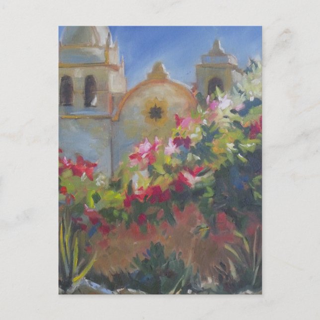 Carmel Spanish Mission California Garden Postkarte (Vorderseite)
