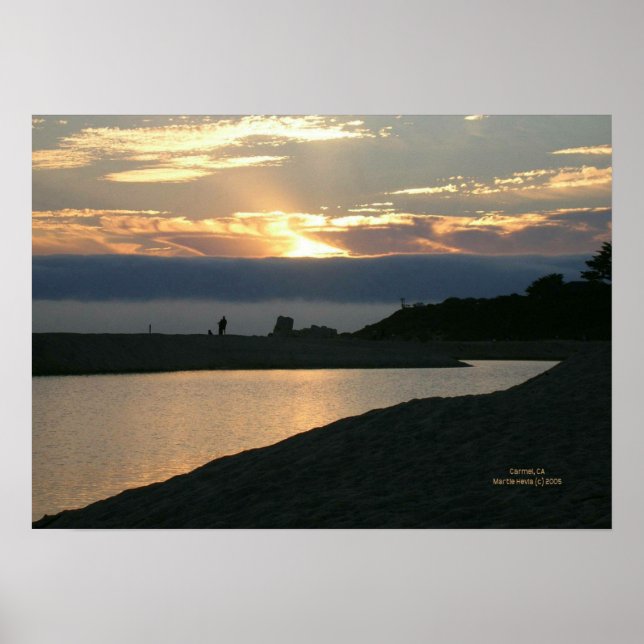 Carmel Sunset Couple Print - Wählen Sie Ihren Rahm Poster (Vorne)