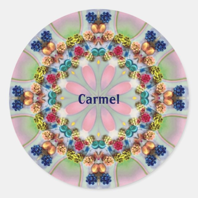 CARMEL ~ WOW HÜBSCH 3D! Pastel Shades ~ Runder Aufkleber (Vorderseite)