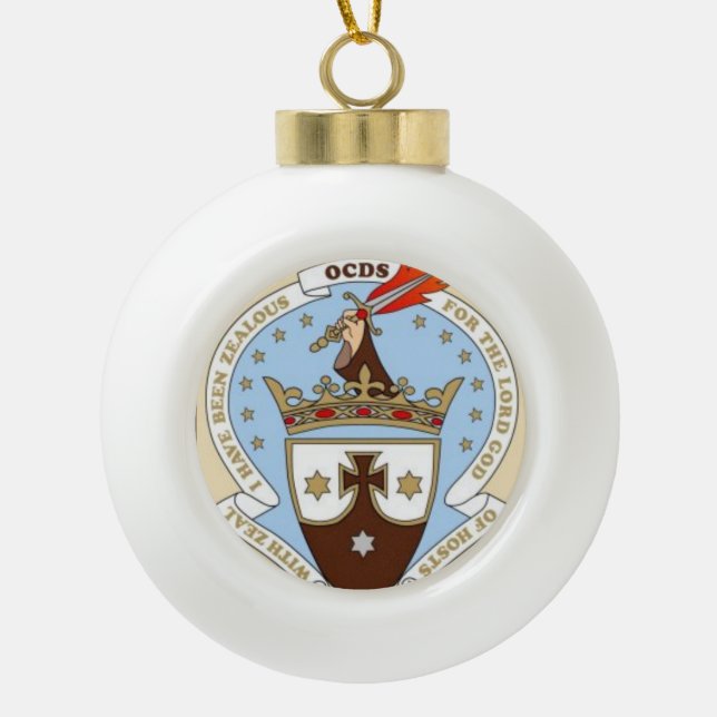 Carmelite Weihnachtsverzierung Keramik Kugel-Ornament (Vorderseite)