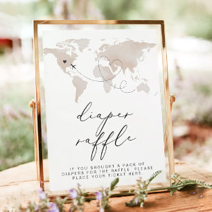 CARMEN Beige-Karten-Abenteuer-Baby-Windel-Raffle Poster