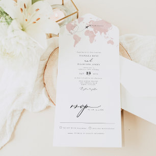 CARMEN Blush Pink Carte Voyage Destination Mariage