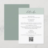 CARMEN Grüner Reisepass-Stil Hochzeits-QR-Detailka
