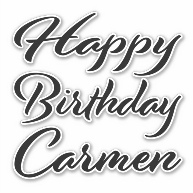Carmen Name Vorname black Sticker Geburtstag (Vorderseite)