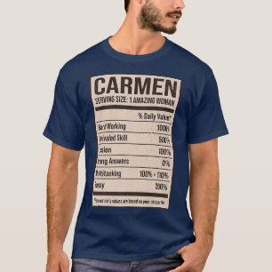 Carmen Nutrition Fakten Name Nickname Alias Titel  T-Shirt