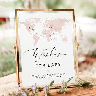 CARMEN Pink Karte Adventure Baby Wünsche für Baby Poster