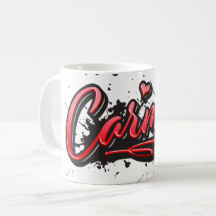 Carmen red Heart Graffiti Tasse Kaffeetasse